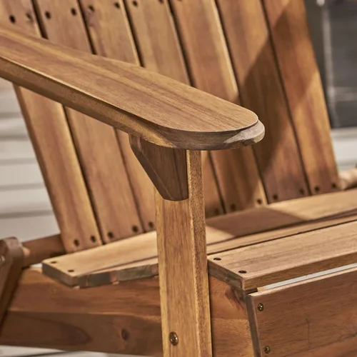 Vista 6 de Christopher Knight Home Malibu - Mecedora Adirondack de madera de acacia para exteriores, teñida natural