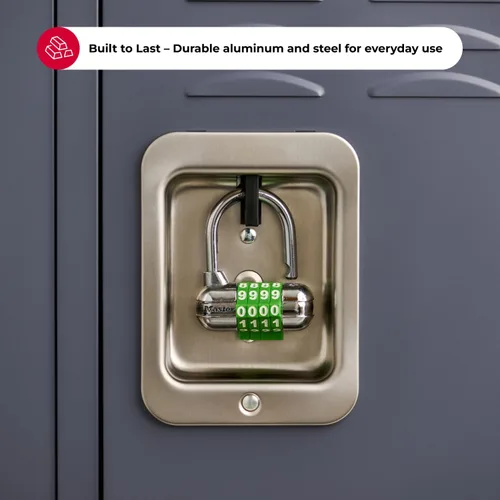 Vista 5 de Master Lock 1534D Candado para casillero, establece tu propia palabra de combinación, paquete de 1, colores surtidos