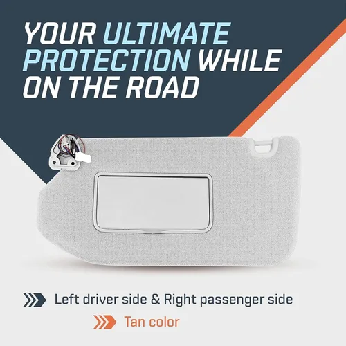 Vista 2 de SAILEAD Visor de Sol de Reemplazo para Lado Izquierdo y Derecho - Extensión de Visor de Coche con Luz de Tocador - Compatible con Nissan Pathfinder