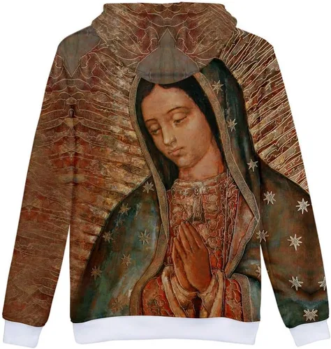 Vista 2 de Hermosa sudadera con capucha de Nuestra Señora de Guadalupe