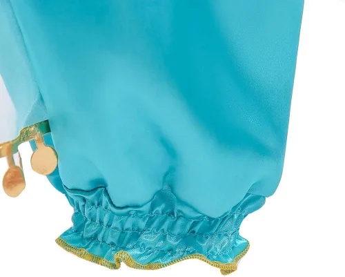 Vista 6 de TOPINCN Disfraz de princesa jazmín para niños pequeños, carnaval, Halloween, cosplay, cumpleaños, disfraz elegante