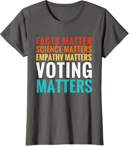 Vista 8 de Facts Matter Science Matters Voting Matters - Camiseta demócrata liberal, Negro, S