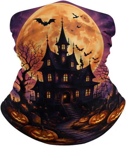 Vista 11 de Cozy Autumn Ghosts Halloween Pattern Balaclava