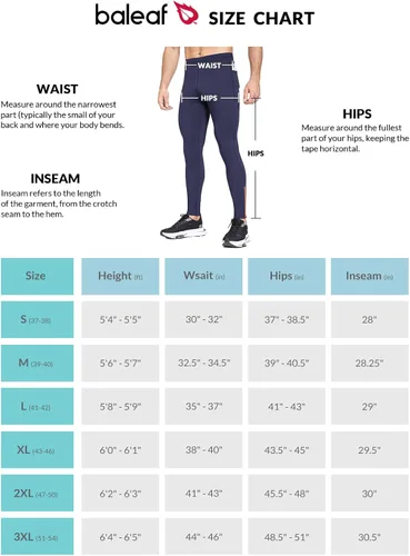 Vista 6 de BALEAF Mallas de forro polar para hombre, pantalones térmicos de ciclismo, resistentes al agua, con cremallera, bolsillos, para invierno, cálido