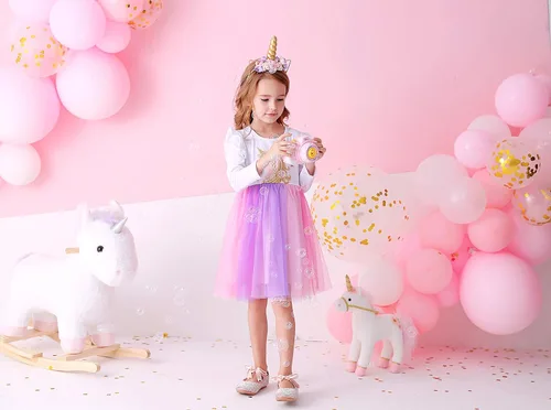 Vista 5 de Dxton - Vestido de invierno para niña de niño tutú vestidos de manga larga 2-8T