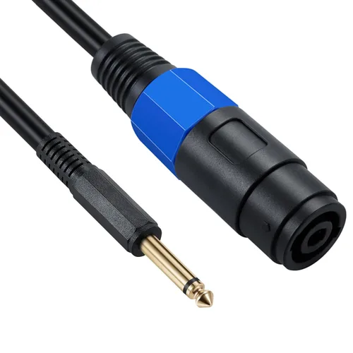 Vista 6 de Cable de altavoz mono 1/1.6 - 19.7 in/0.5FT Speakon a 1/4 TS Plug Adaptador de audio para altavoz DJ/PA Speakon hembra a 1/4 macho recto