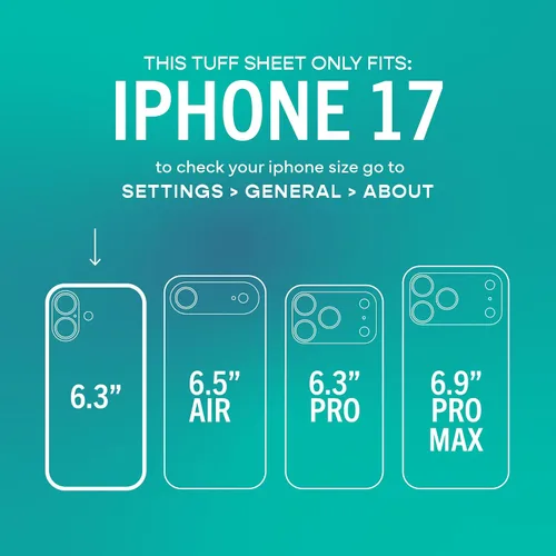 Vista 6 de Smartish® Protector de pantalla de privacidad para iPhone 17 + Cubiertas para lentes de cámara - Tuff Sheet - Paquete de 2 vidrio templado
