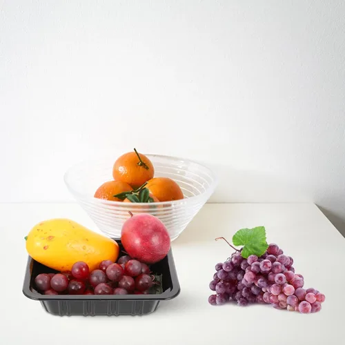 Vista 8 de Hemoton 50 bandejas desechables para verduras, bandejas de frutas resistentes para servir aperitivos, catering, recipientes de alimentos