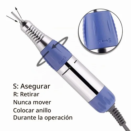 Vista 6 de Máquina eléctrica de taladro de uñas JD700 35W Nail Art Equipment Accesorio Nail File Tools
