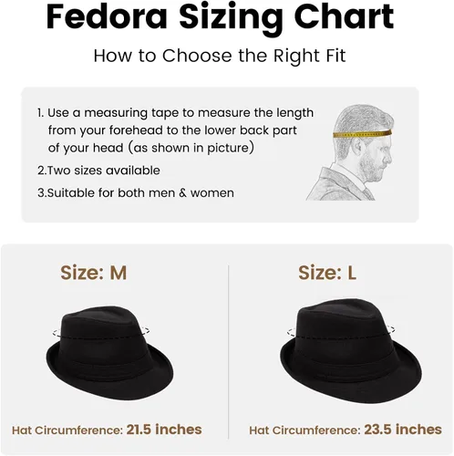 Vista 6 de Sombrero clásico de Manhattan estructurado Trilby Fedora para hombre para mujer