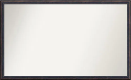 Vista 72 de Amanti Art Espejo de baño de bronce para sobre el fregadero, 25 x 26 pulgadas, espejo rectangular de bronce oscuro, marco de madera tradicional