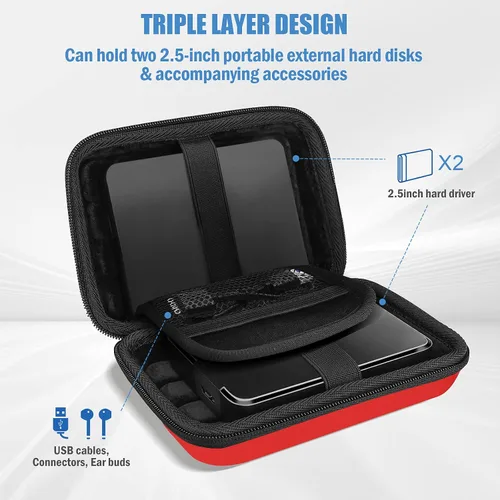 Vista 4 de ProCase Funda de disco duro de 2.5 pulgadas para Elements WD My Passport Canvio Basics Seagate Backup Plus Slim Expansion 1TB 2TB 3TB 4TB, estuche