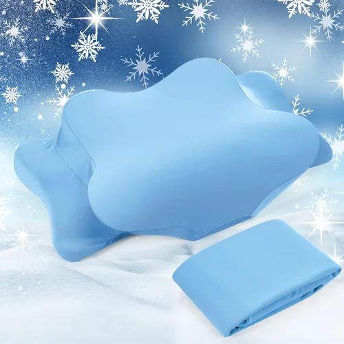 Vista 15 de Hahafelt Funda de almohada refrescante para el cuello cervical (solo funda de almohada) Funda de almohada ergonómica con cremallera, funda