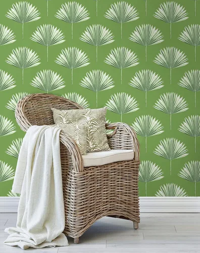 Vista 5 de NextWall Papel tapiz tropical para despegar y pegar de palmera (brote verde)