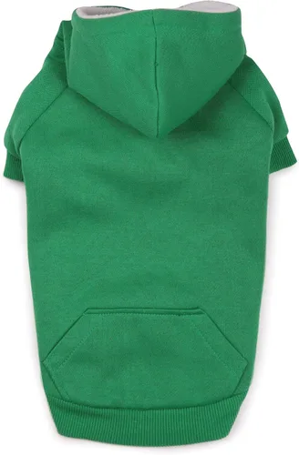Vista 2 de Zack & Zoey Sudadera con capucha con forro polar para perros, 20" grande, verde