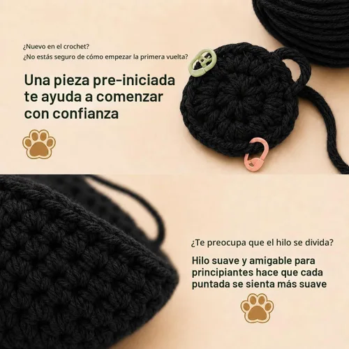 Vista 8 de Nikolle Kit de ganchillo de perro salchicha para principiantes, kit de Negro