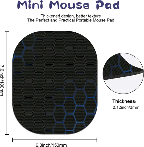 Vista 2 de Mini alfombrilla de mouse pequeña, alfombrilla de mouse de escritorio con base de goma antideslizante para laptop, oficina, accesorios