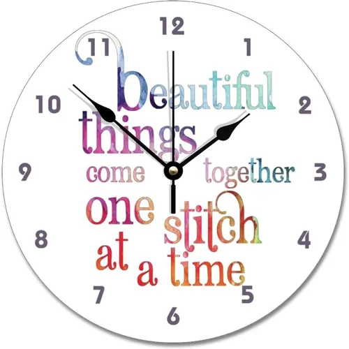 Vista 19 de ArogGeld Reloj de pared personalizado para sala de costura, botón de joya de color, 10 pulgadas, reloj de sala de manualidades, funciona
