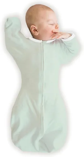 Vista 44 de SwaddleDesigns - Saco de transición para envolver con brazos hasta media Flechas minúsculas negras