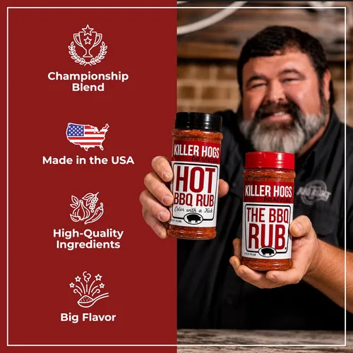 Vista 4 de Killer Hogs The BBQ Rub and Hot BBQ Rub Bundle, 2 x 16 oz