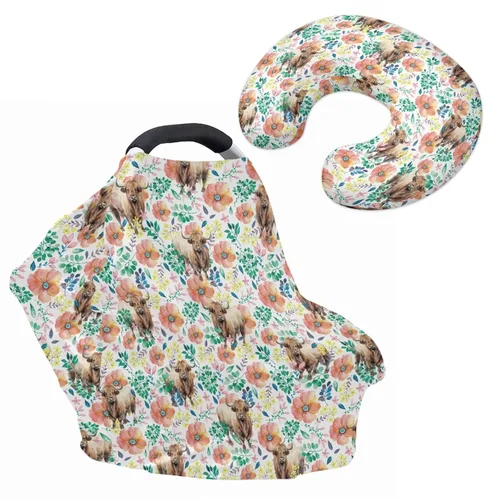 Vista 22 de Cactus Aztec Cowboy - Funda elástica para asiento de coche + funda de almohada para bebés, 2 paquetes de carritos de compras multiusos, silla alta