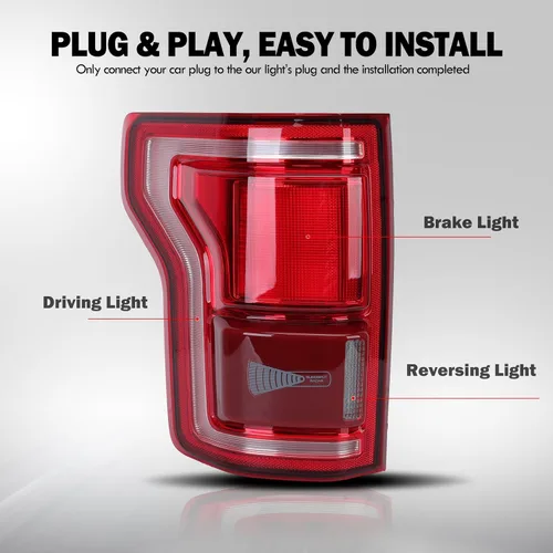Vista 3 de Conjunto de luz trasera del lado del conductor compatible con Ford F150 2015-2017 LED con punto ciego #HL3Z13405D