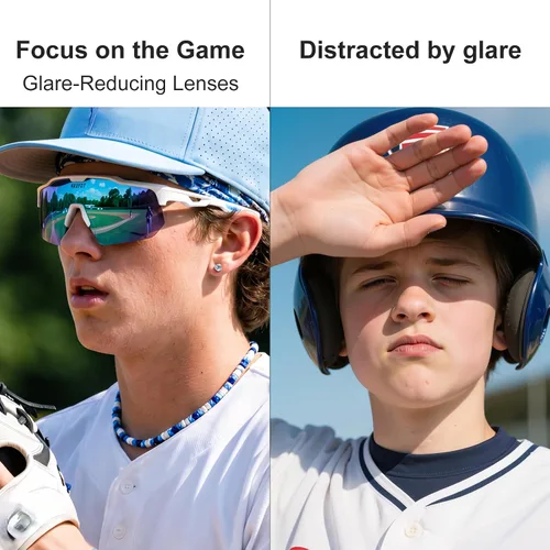 Vista 3 de HAAYOT Gafas de sol deportivas polarizadas para hombres y mujeres, jóvenes, béisbol, ciclismo, correr, softbol, ciclismo, 5 lentes