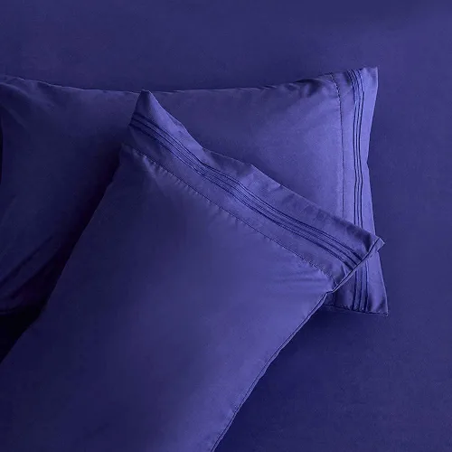 Vista 5 de Juego de sábanas - Ropa de cama de microfibra cepillada - Sábanas y fundas de almohada - Bolsillos profundos - Ajuste fácil - Sábanas transpirables