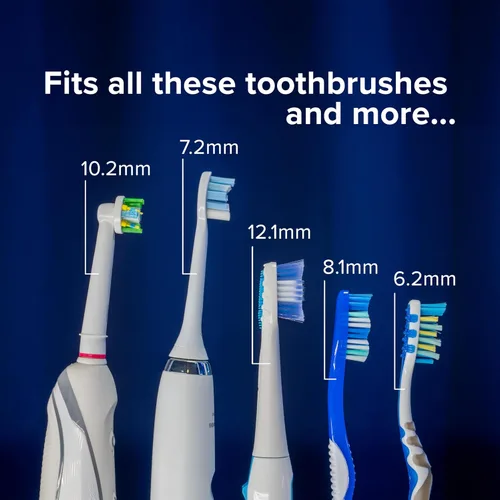 Vista 2 de Desinfectante para cepillos de dientes UV, secadora y estuche de viaje, mata el 99.9 %, color gris UV-C Sanitize + Dry, Fits Electric & Manual