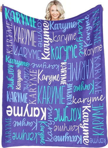 Vista 36 de Mantas personalizadas con nombres, regalos para bebés, niñas y niños, manta personalizada de vellón suave y sherpa con nombre para niños y adultos