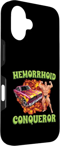 Vista 3 de iPhone 16 Hemorrhoid Conqueror Funny Meme Extraño Ofensivo Cringe Broma Caso