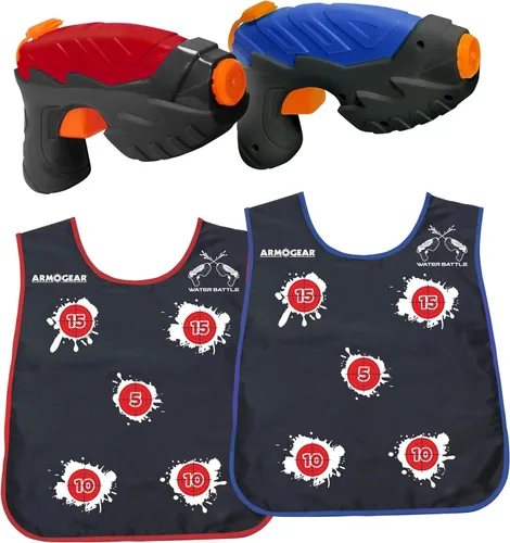 Vista 7 de ArmoGear Pistolas de agua y chalecos activados por agua Juguete de agua de verano al aire libre o patio trasero para adolescentes y niños Gran