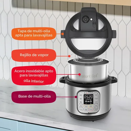Vista 9 de Instant Pot IP-DUO60, 6cuartos/1000W - Olla a presión multifunción 7 en 1, Acero inoxidable y negro