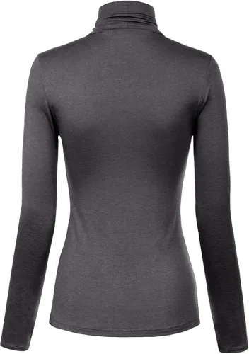 Vista 21 de MixMatchy Camisetas de manga larga delgadas y ligeras para mujer, cuello alto, capa base, camisetas activas