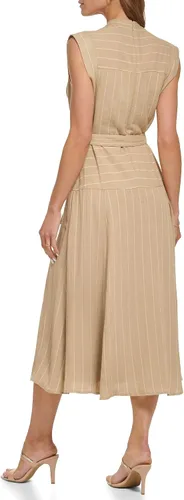 Vista 3 de DKNY womens Surplice Linen Midi Dress