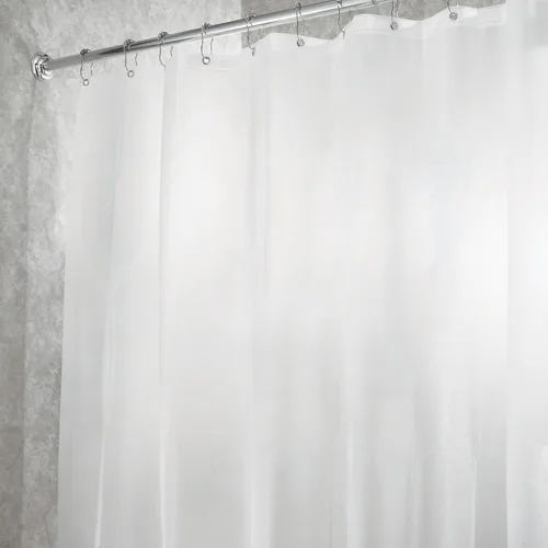 Vista 4 de Forro de cortina de ducha impermeable PEVA con 12 ojales reforzados, 72 x 70 pulgadas, transparente