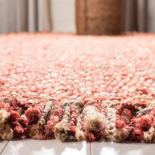 Vista 7 de SAFAVIEH Natural Fiber Collection NF445A - Alfombra de pasillo de 2 pies 6 pulgadas x 14 pies, color óxido, hecha a mano con flecos, ideal