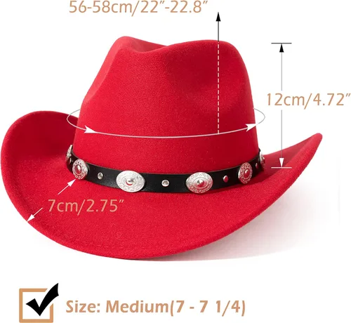 Vista 4 de Lisianthus Sombrero vaquero occidental de ala ancha de fieltro para hombre y mujer