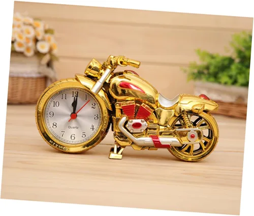 Vista 9 de IMIKEYA Reloj despertador para motocicleta, reloj despertador vintage, movimiento de cuarzo, estilo vintage para niños, reloj de motocicleta único