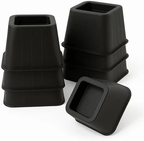 Vista 7 de SKYREN Elevadores de cama, plástico resistente de 6 pulgadas, negro, paquete de 4, para camas, sofás y mesas