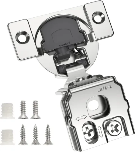 Vista 15 de Chibery Paquete de 10 bisagras ocultas de cierre suave 3D superpuestas de 1 pulgada para puerta de marco facial, bisagras de cierre automático