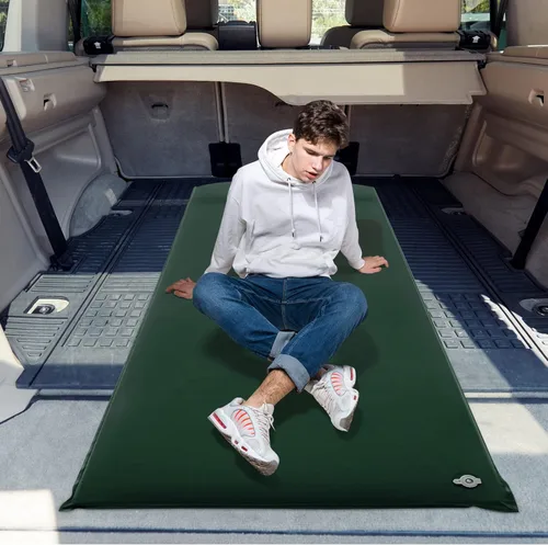 Vista 9 de Tangkula Colchoneta de dormir autoinflable, colchón inflable de 3 pulgadas con valor de 9.5R, tapete de espuma aislante con almohada, almohadilla