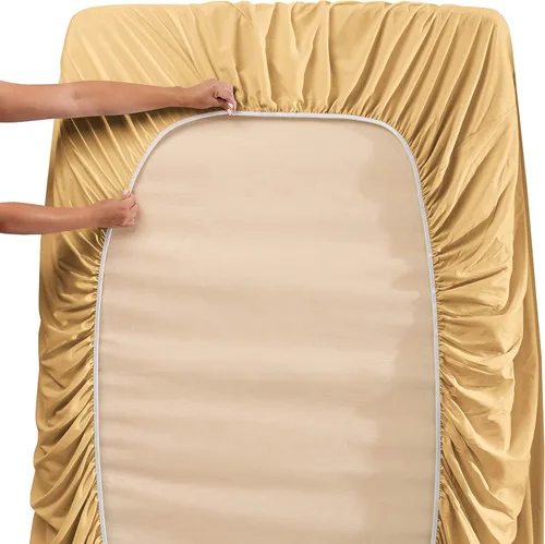 Vista 4 de Hearth & Harbor Sábanas tamaño King – Juego de sábanas de 4 piezas, sábanas de lujo de doble cepillado para hotel, sábanas y fundas de almohada
