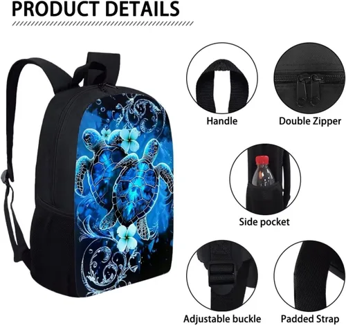Vista 100 de HUGS IDEA Los animales frescos 3D niños escuela libro bolsa niños impresión mochilas, Baloncesto, Moderno