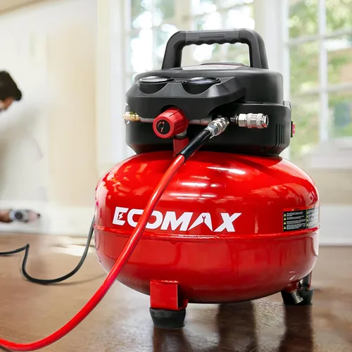 Vista 7 de Compresor de aire, compresor de aire para panqueques de 6 galones, máximo 150 PSI, 2.6 CFM @90 Psi, compresor de panqueques sin aceite para el hogar