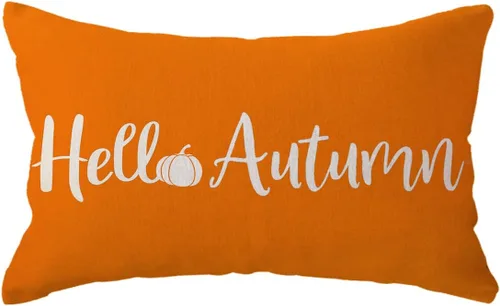 Vista 10 de ULOVE LOVE YOURSELF Hello Pumpkin - Funda de almohada lumbar de 12 x 20 pulgadas, decoración de otoño, funda de cojín rectangular decorativa