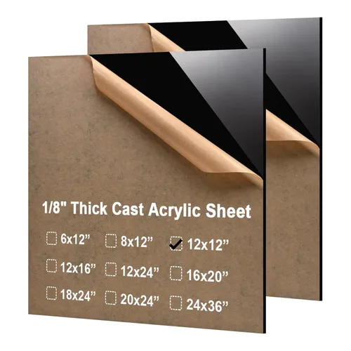 Vista 59 de KINLINK Láminas de plexiglás 6x12 de 1/8 pulgada de espesor - Lámina de acrílico negro fundido de 3mm, lámina de plástico policarbonato