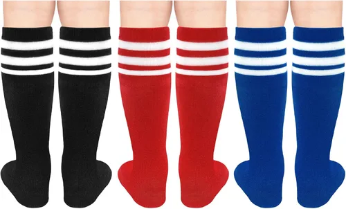 Vista 5 de Olreco Calcetines de fútbol para niños pequeños, calcetines de fútbol para niños y niñas, calcetines de fútbol para jóvenes, calcetines altos hasta