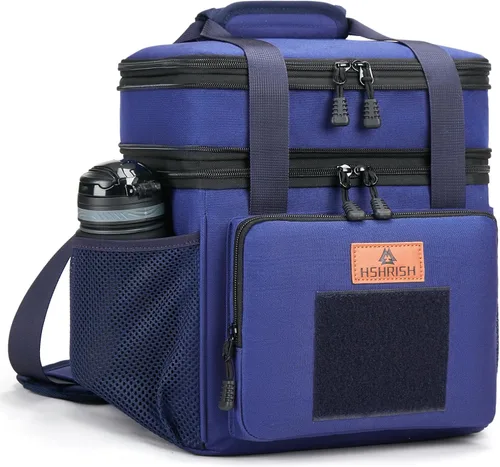 Vista 13 de HSHRISH Lonchera táctica grande expandible para adultos, bolsa de almuerzo duradera aislada con correa para el hombro, bolsa de refrigeración suave