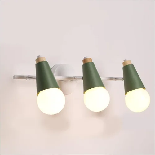 Vista 10 de Lámpara de pared nórdica de 3 cabezas, apliques de pared de macarrón ajustables, apliques de pared con botón enchufable, 3 luces, interruptor
